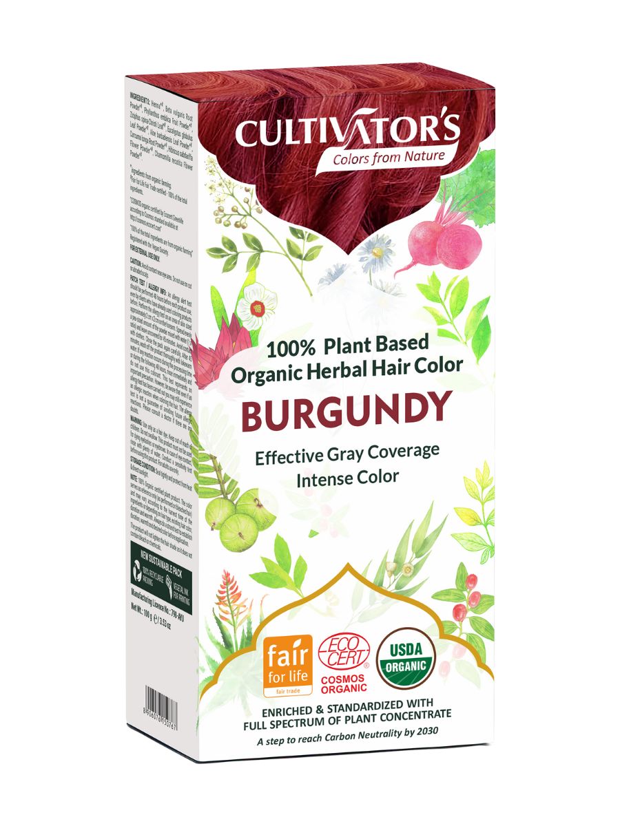 cultivator`s organic herbal hair color burgundy 100 g