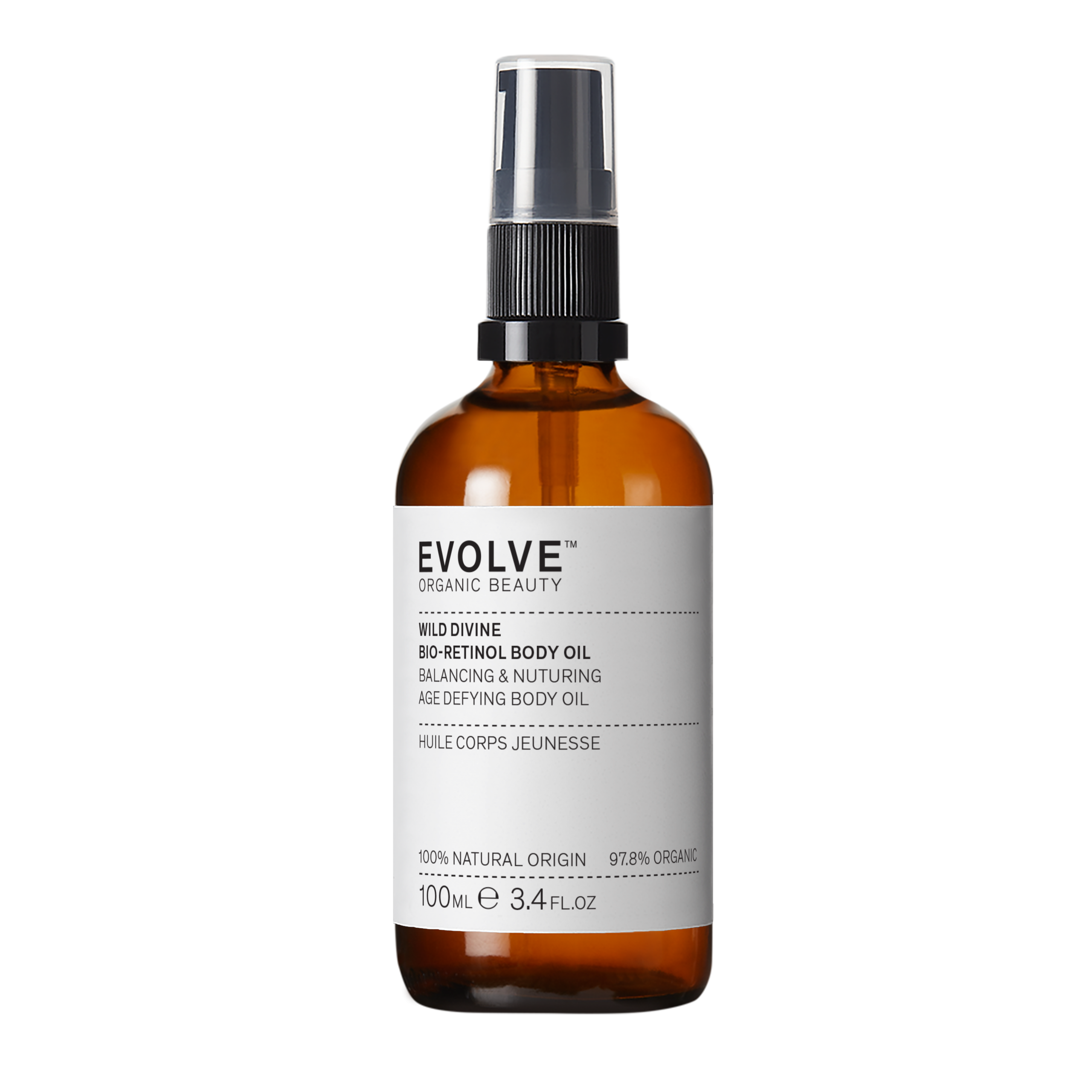 evolve wild divine bio retinol body oil 100ml