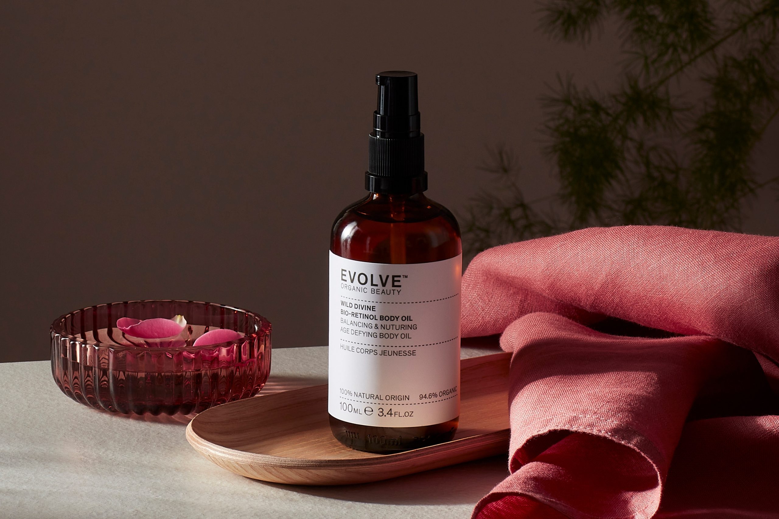 evolve wild divine bio retinol body oil 100ml